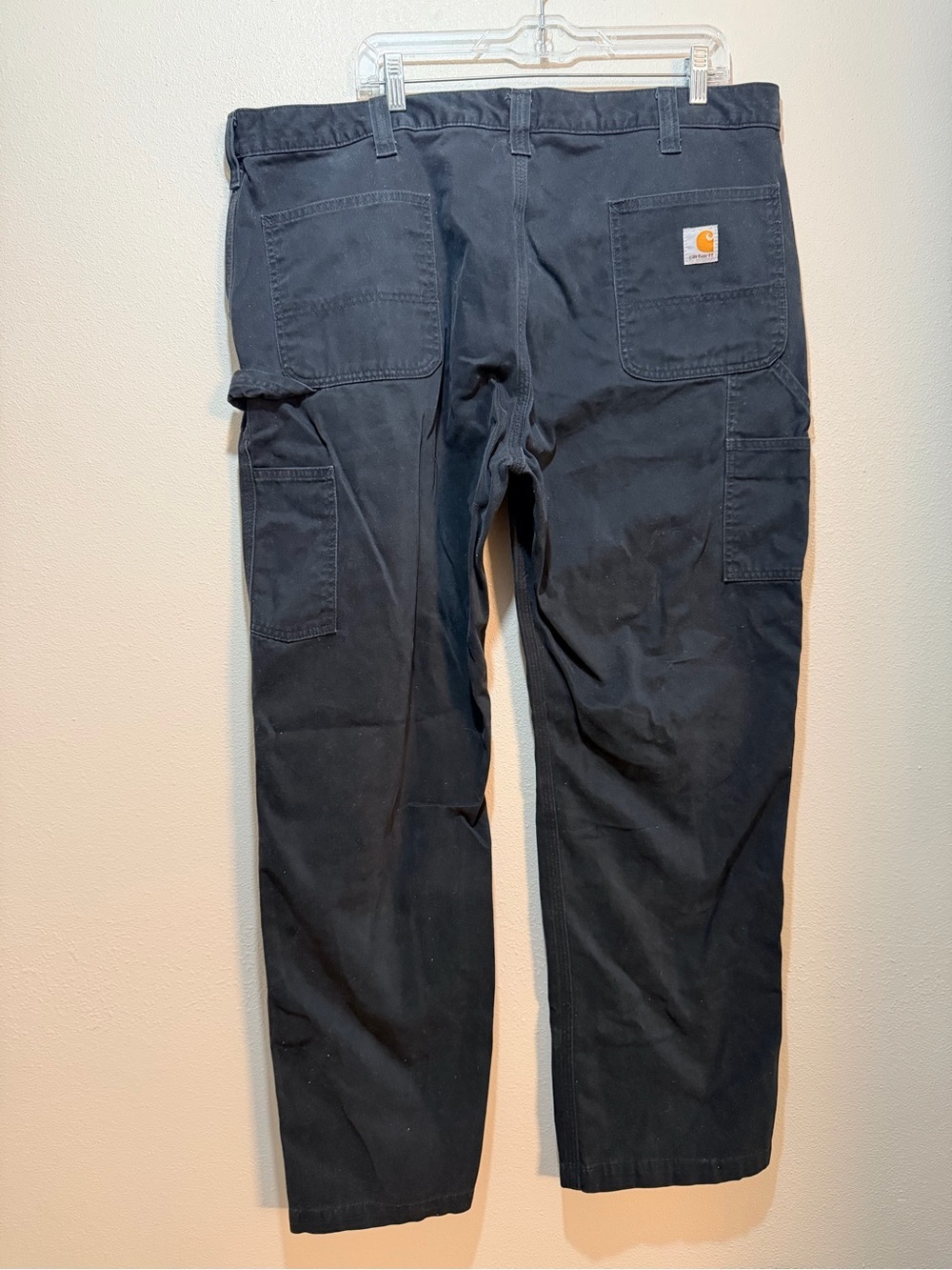 Carhartt Men’s Black Cargo Work Pants with Logo Patch